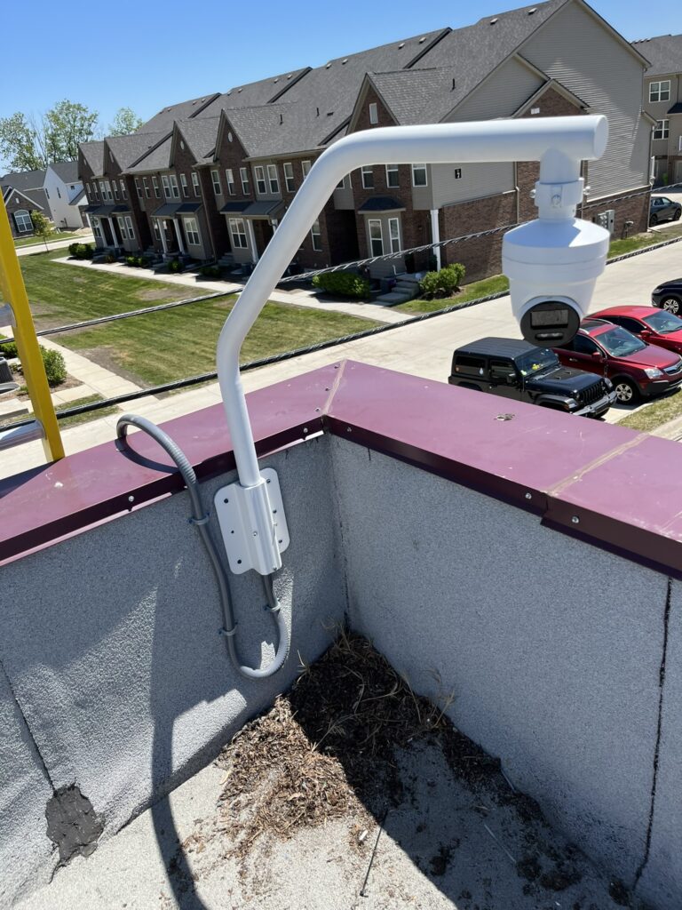 camera installed for rooftop security