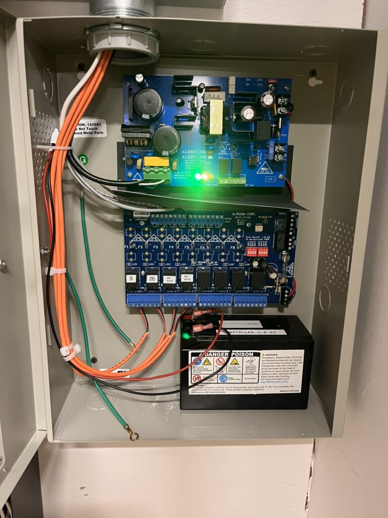 inside an access control power panel